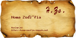 Homa Zsófia névjegykártya