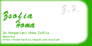 zsofia homa business card